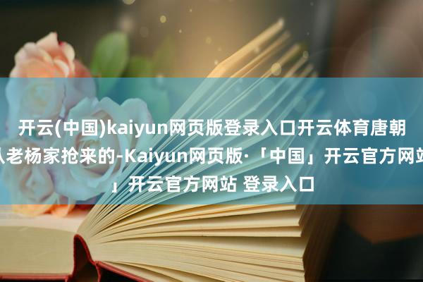 开云(中国)kaiyun网页版登录入口开云体育唐朝的寰球是从老杨家抢来的-Kaiyun网页版·「中国」开云官方网站 登录入口