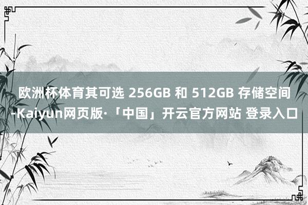 欧洲杯体育其可选 256GB 和 512GB 存储空间-Kaiyun网页版·「中国」开云官方网站 登录入口