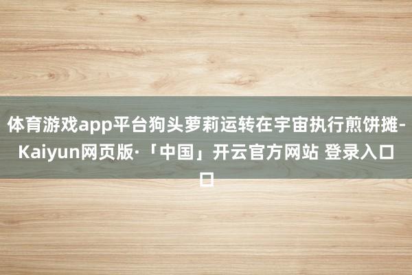 体育游戏app平台狗头萝莉运转在宇宙执行煎饼摊-Kaiyun网页版·「中国」开云官方网站 登录入口